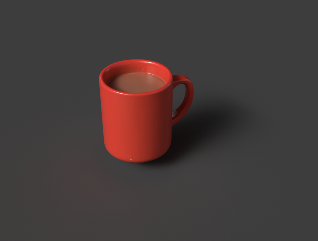 Red ceramic mug 3D model