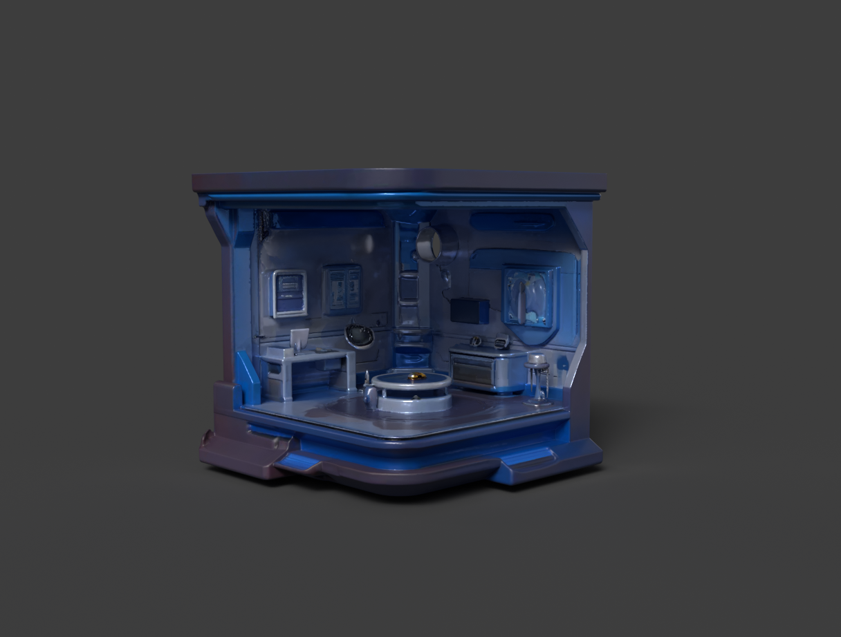 Sci-fi space station 3D model